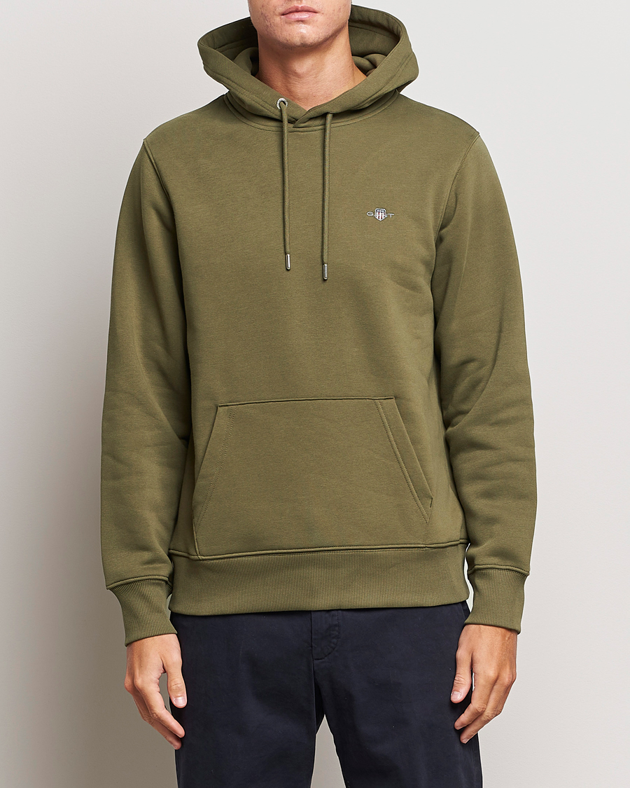 Heren | Truien | GANT | Original Shield Logo Hoodie Juniper Green