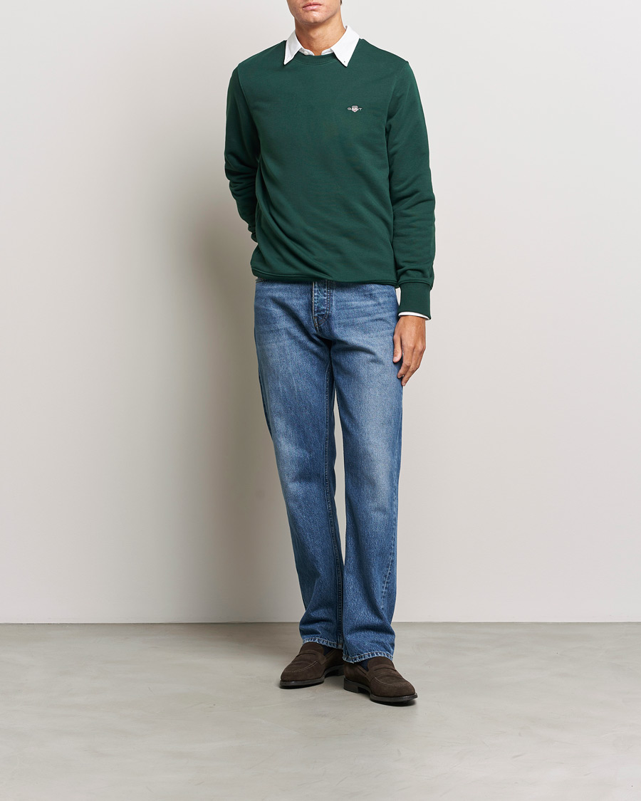 Heren | Truien | GANT | Original Crew Neck Sweatshirt Tartan Green
