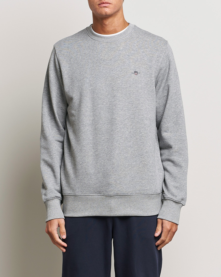 Heren | Grijze sweatshirts | GANT | Original Crew Neck Sweatshirt Grey Melange