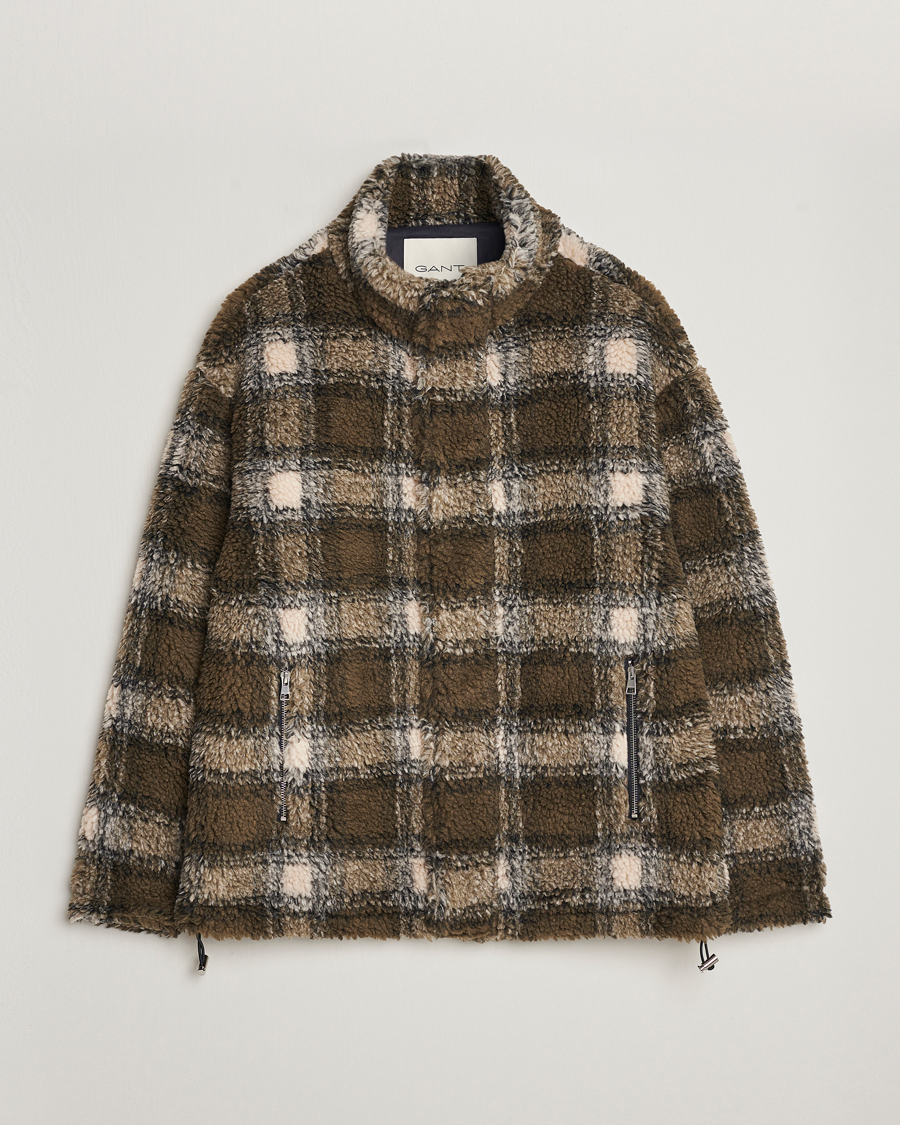 Heren | Truien | GANT | Checked Shepra Fleece Full Zip Multi