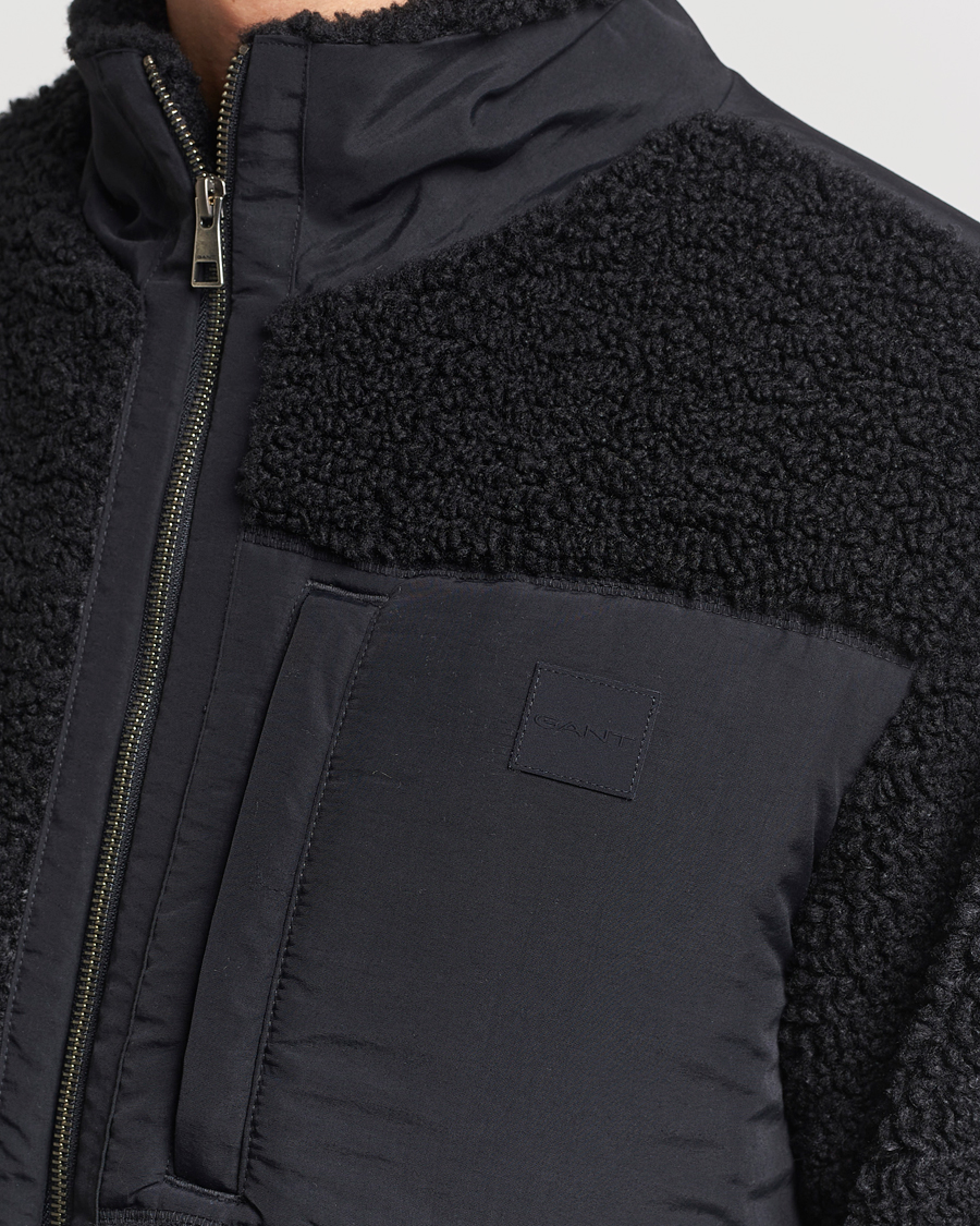 Heren | Truien | GANT | Sherpa Fleece Full Zip Black