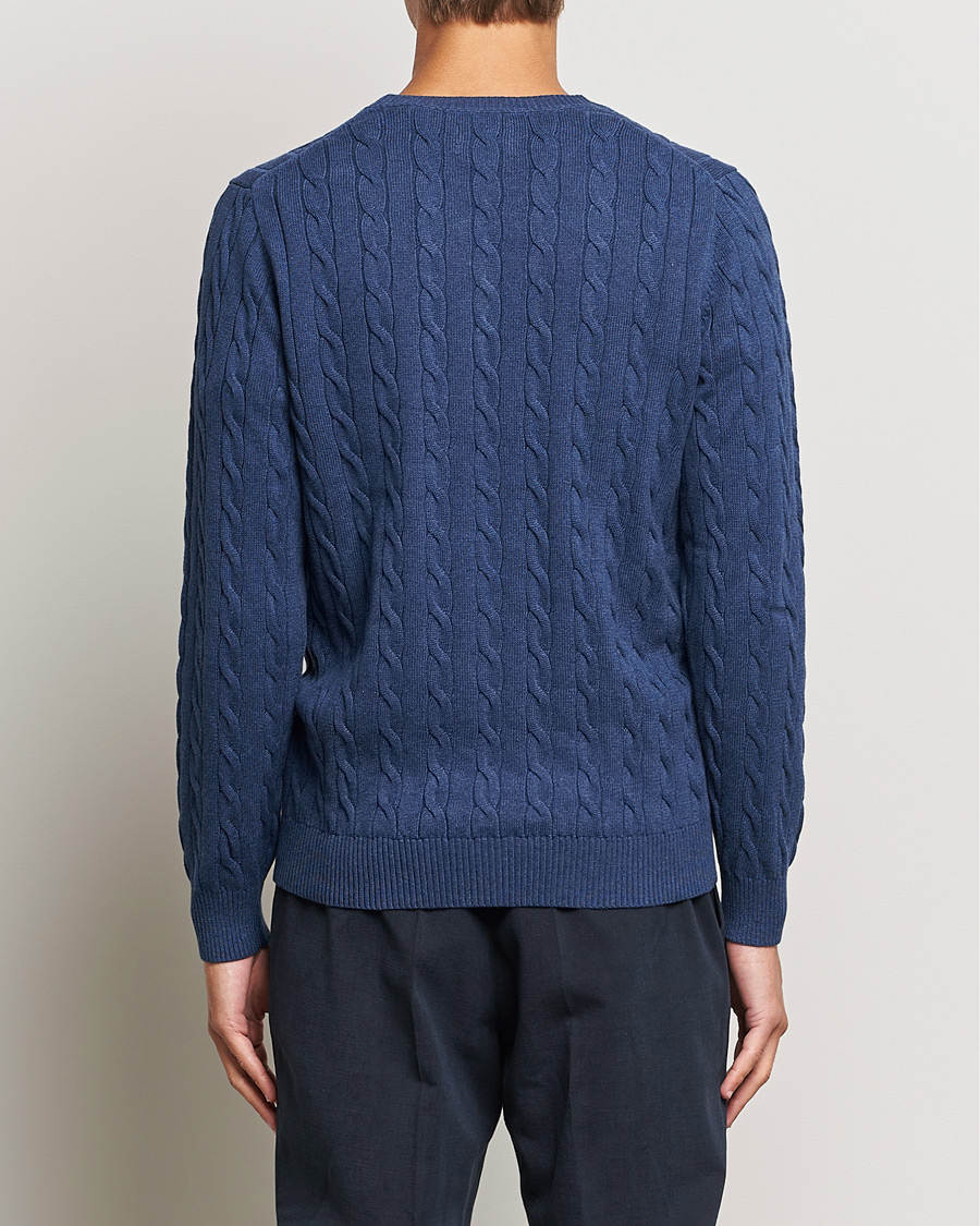 Heren | Truien | GANT | Cotton Cable Crew Neck Pullover Marine Melange