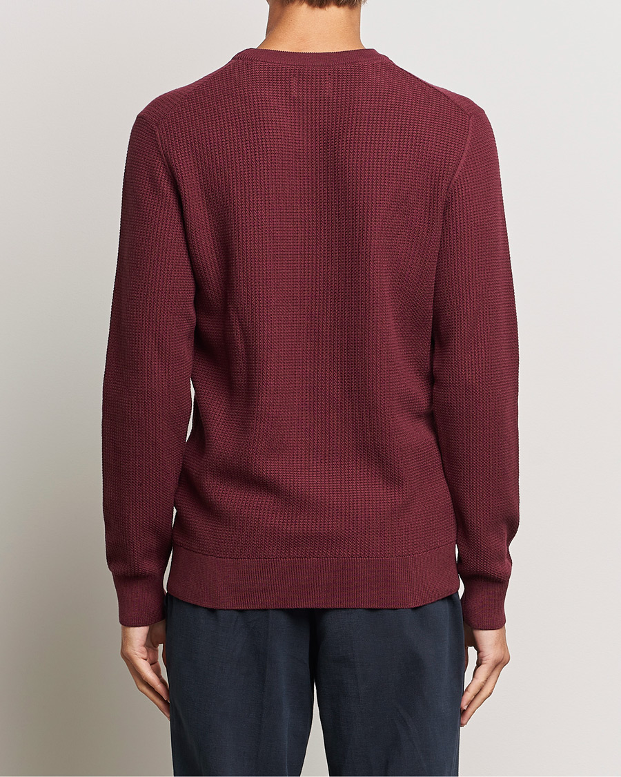 Heren | Truien | GANT | Cotton Micro Textured Crew Neck Red Shadow