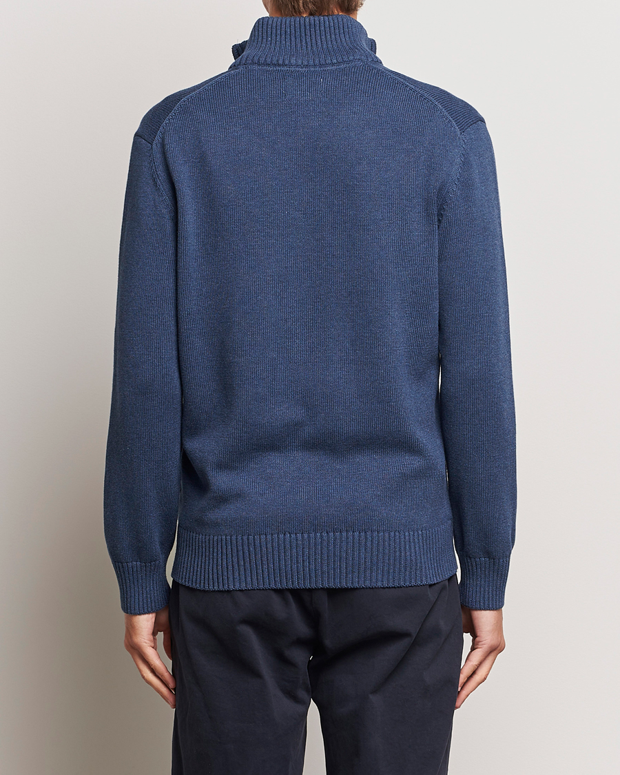 Heren | Truien | GANT | Cotton Half Zip Marine Melange