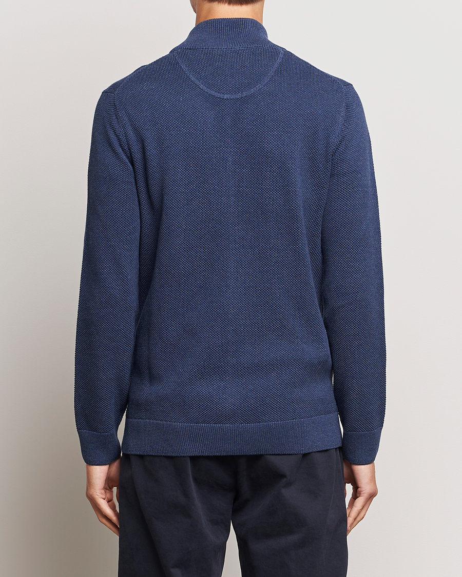 Heren | Truien | GANT | Cotton Pique Full Zip Marine Melange