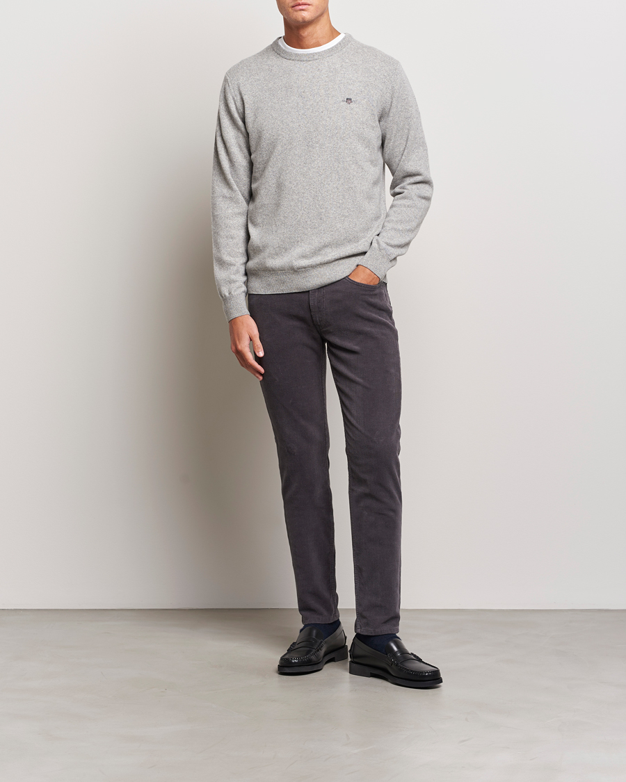 Heren | Truien | GANT | Lambswool Crew Neck Pullover Grey Malange