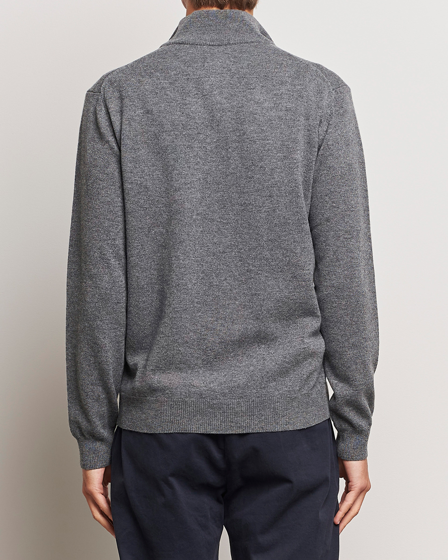 Heren | Truien | GANT | Lambswool Half Zip Charcoal Melange