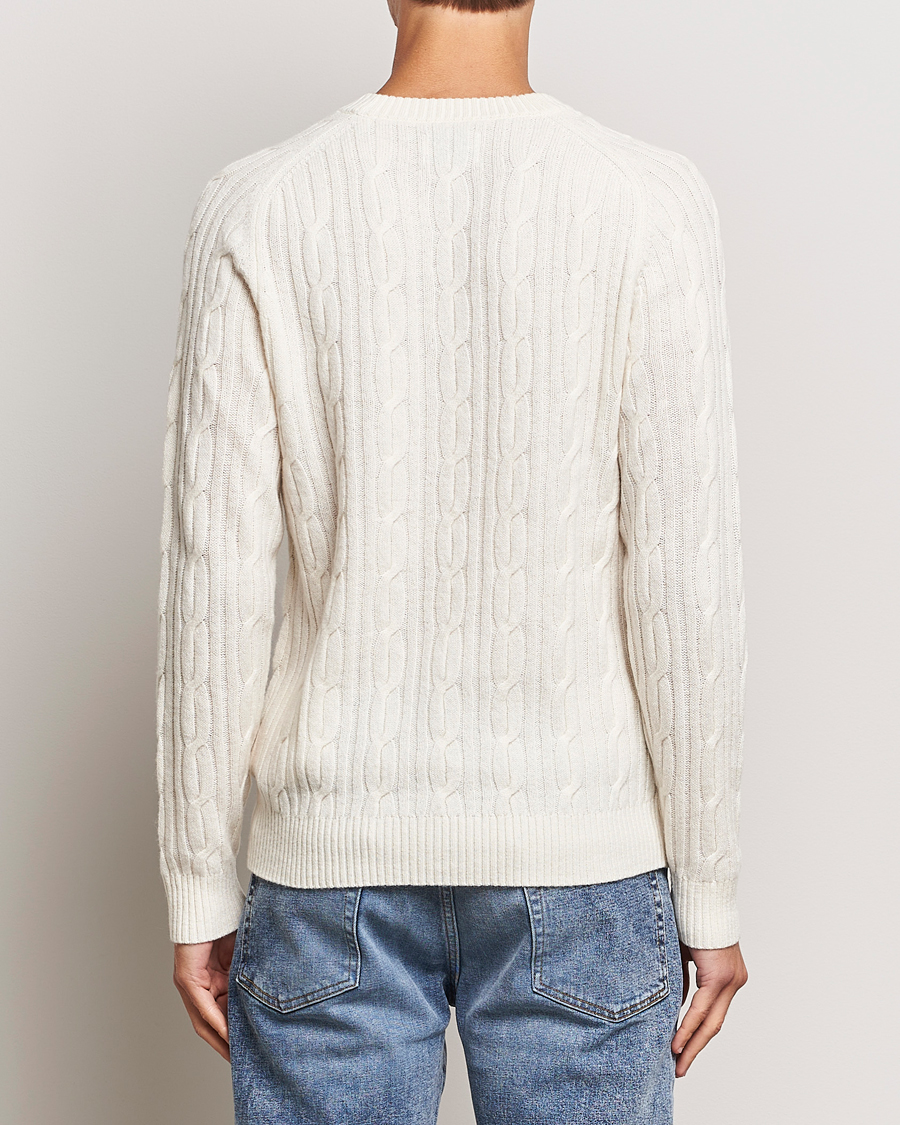 Heren | Truien | GANT | Lambswool Cable Crew Neck Pullover Cream