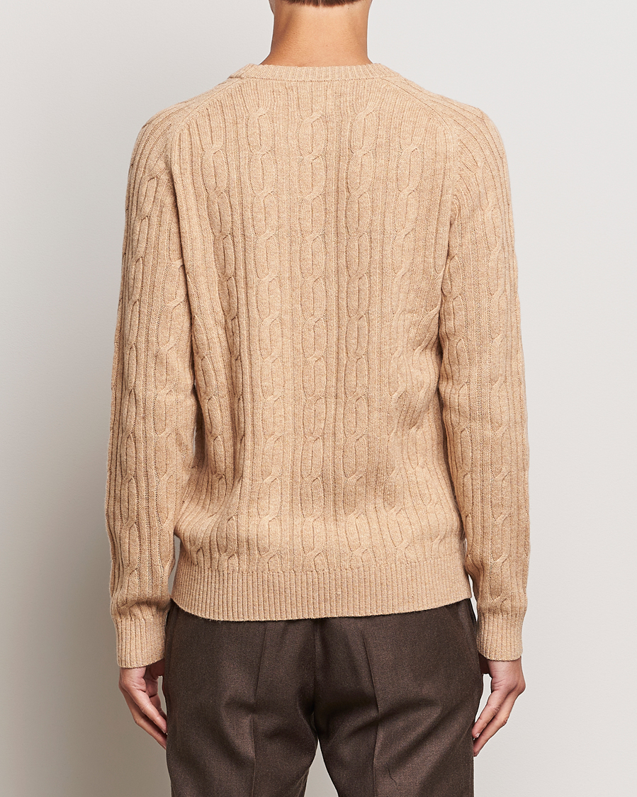 Heren | Truien | GANT | Lambswool Cable Crew Neck Pullover Khaki Melange