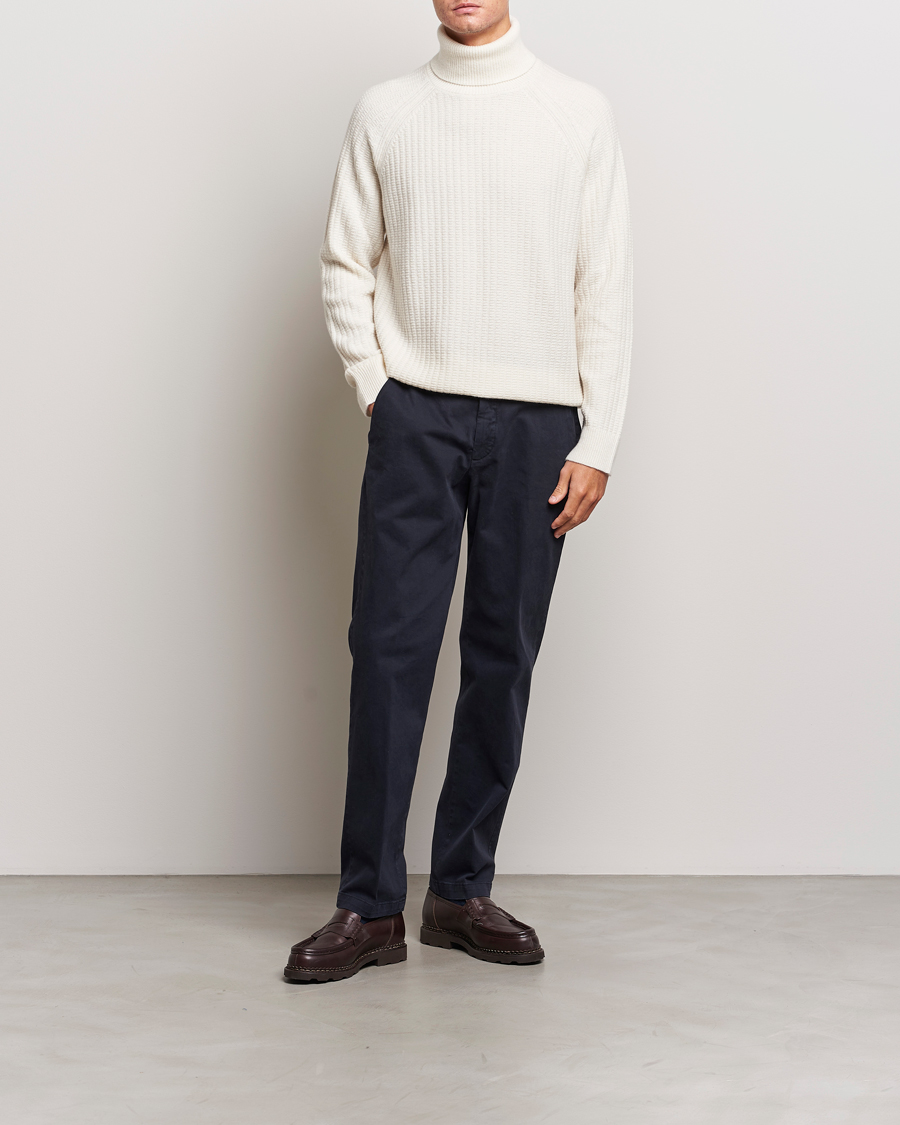 Heren | Truien | GANT | Lambswool Textured Rollneck Cream