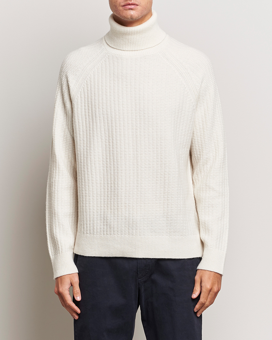 Heren | Truien | GANT | Lambswool Textured Rollneck Cream