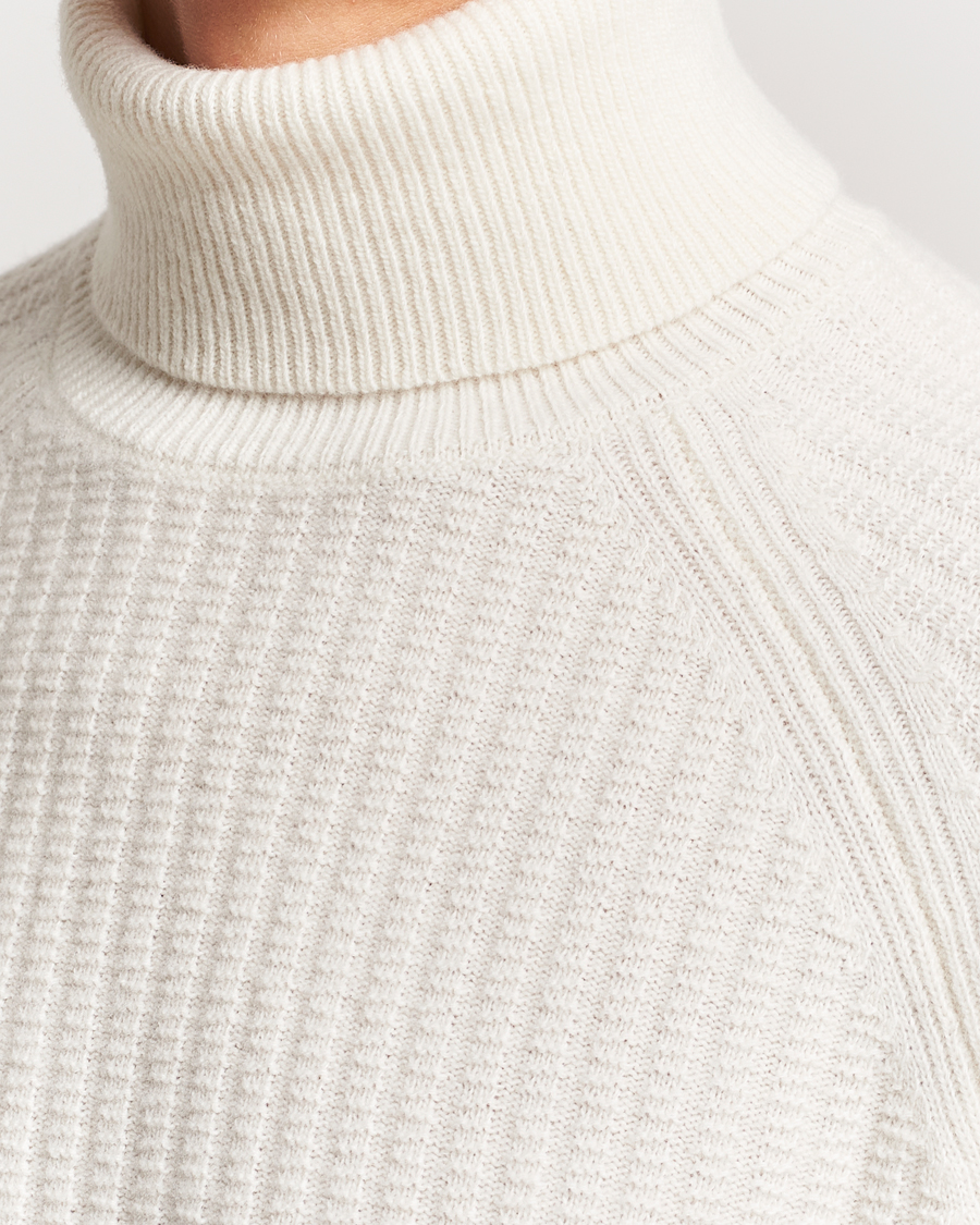 Heren | Truien | GANT | Lambswool Textured Rollneck Cream