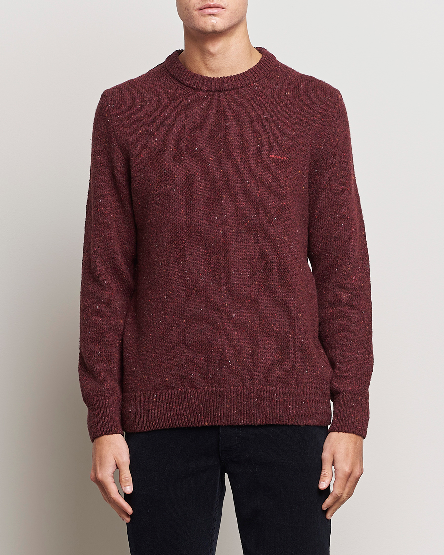 Heren | Gebreide truien | GANT | Neps Donegal Crew Neck Sweater Plumped Red