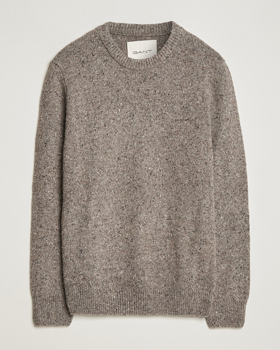 Heren | Truien | GANT | Neps Donegal Crew Neck Sweater Dark Grey