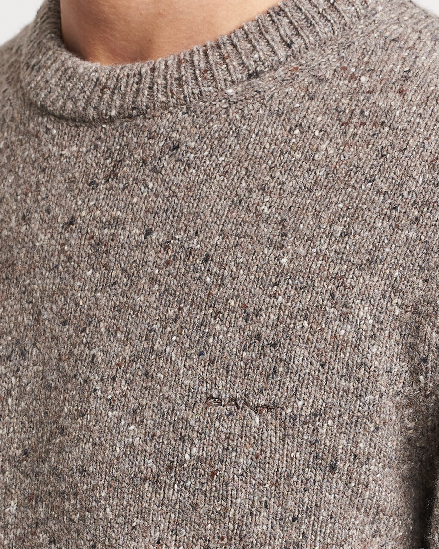 Heren | Truien | GANT | Neps Donegal Crew Neck Sweater Dark Grey