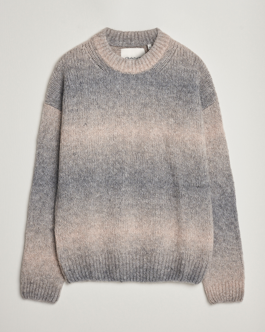 Heren | Truien | GANT | Soft Wool Ombre Crew Neck Grey Melange
