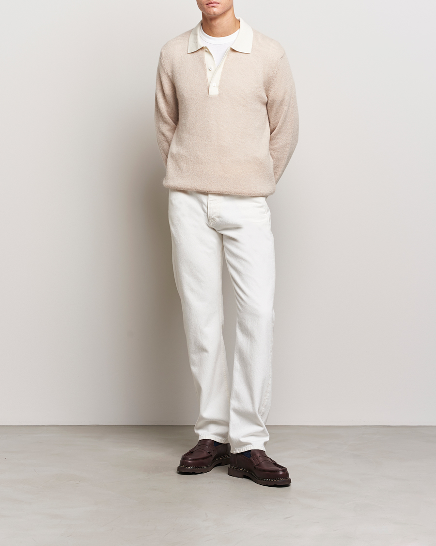Heren | Truien | GANT | Mohair Knitted Polo Soft Oat