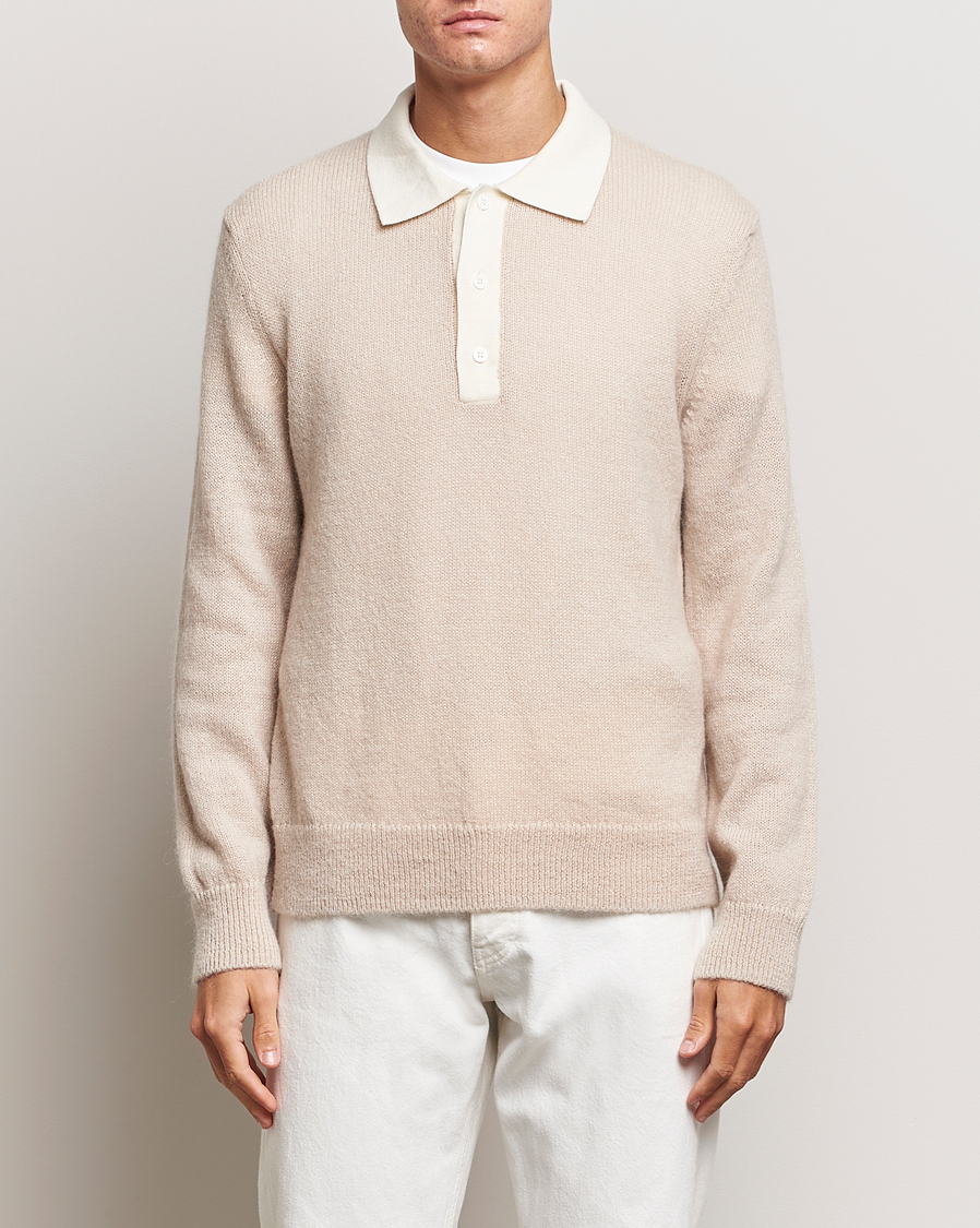 Heren | Truien | GANT | Mohair Knitted Polo Soft Oat