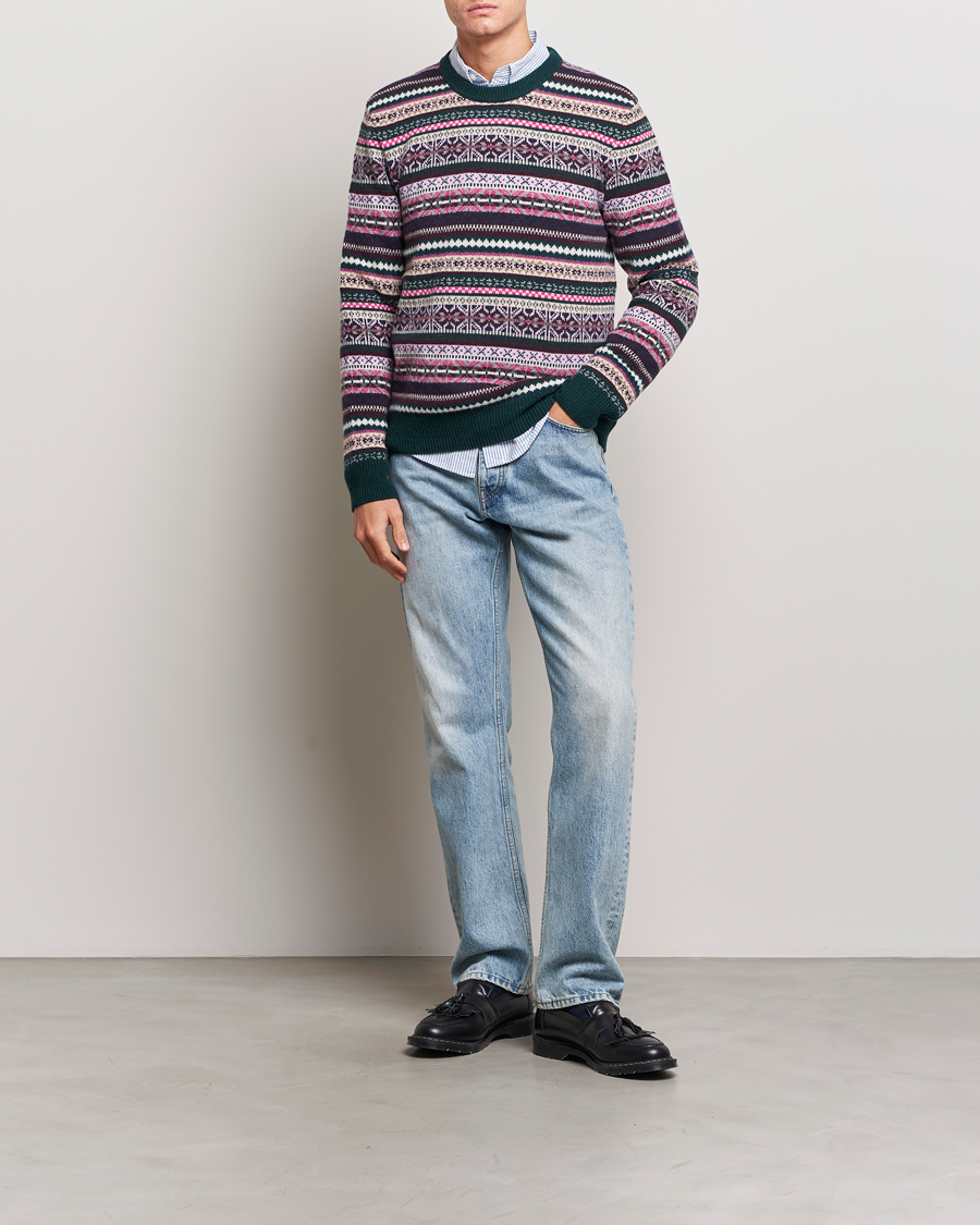 Heren | Truien | GANT | Wool Fairisle Sweater Tartan Green