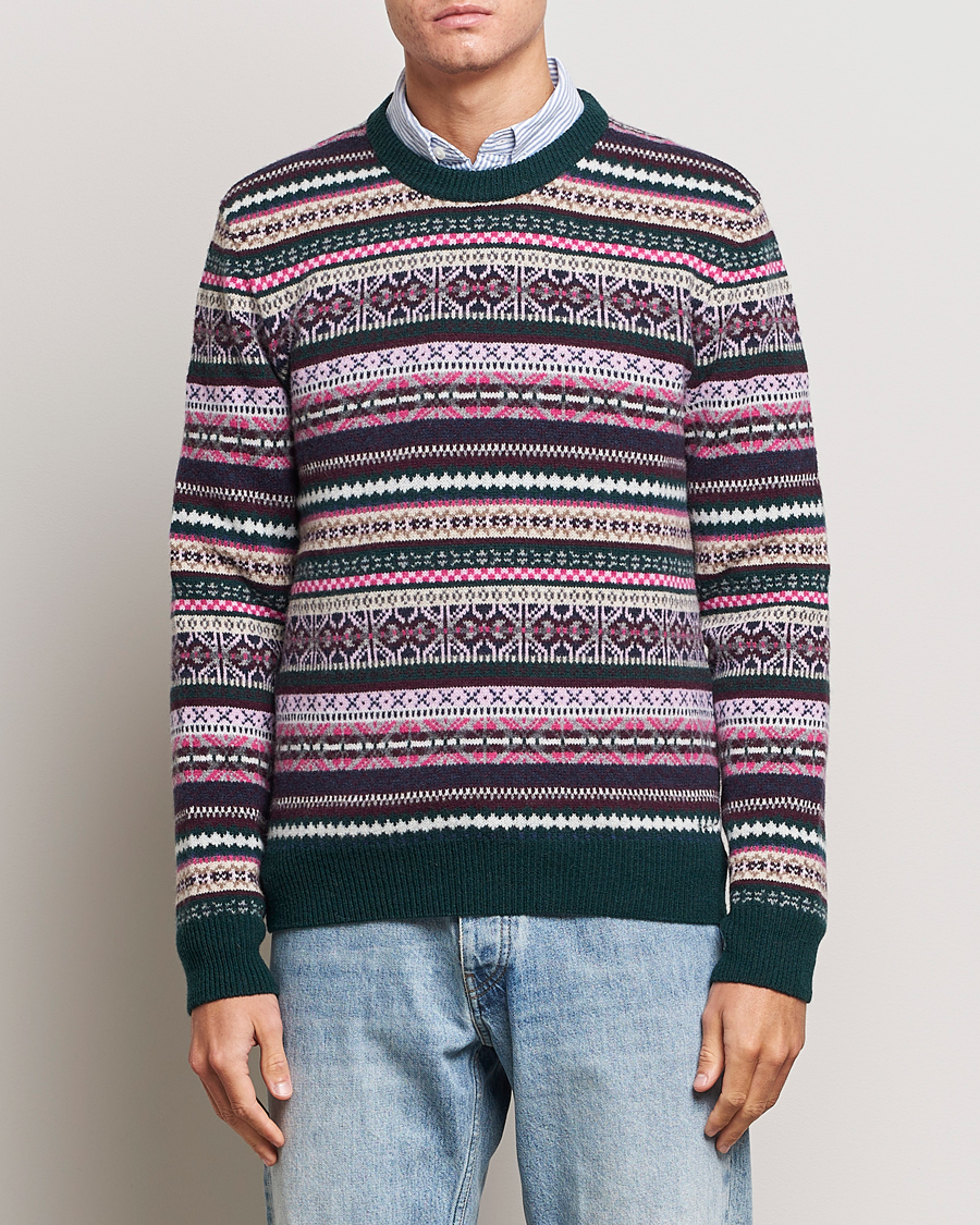 Heren | Truien | GANT | Wool Fairisle Sweater Tartan Green