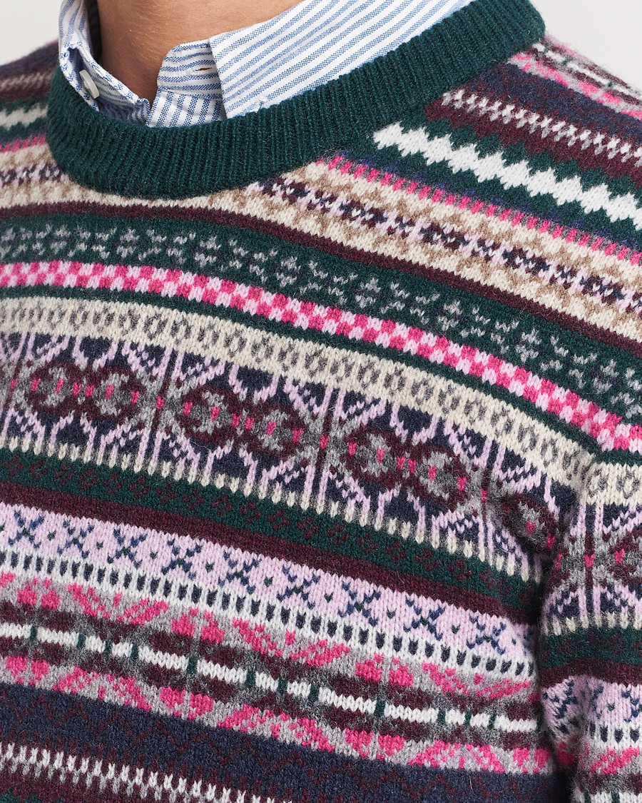 Heren | Truien | GANT | Wool Fairisle Sweater Tartan Green