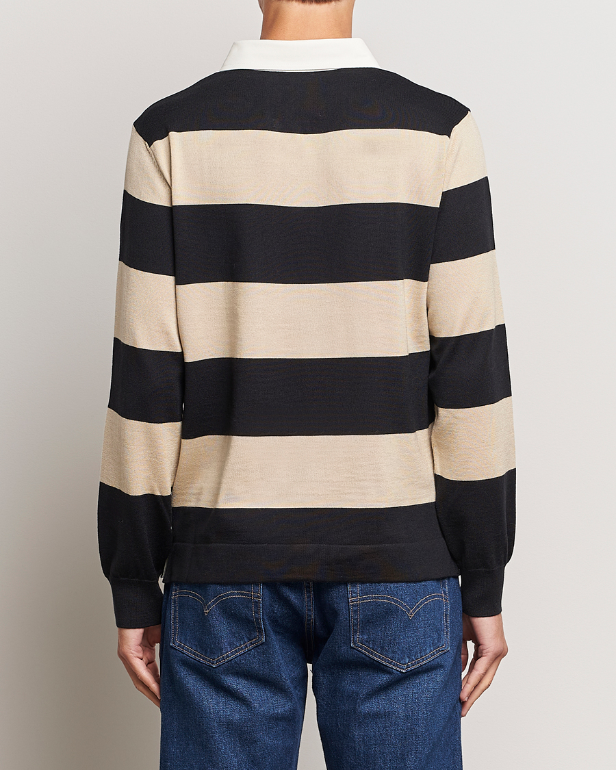 Heren | Truien | GANT | Barstriped Knitted Rugger Beige/Navy