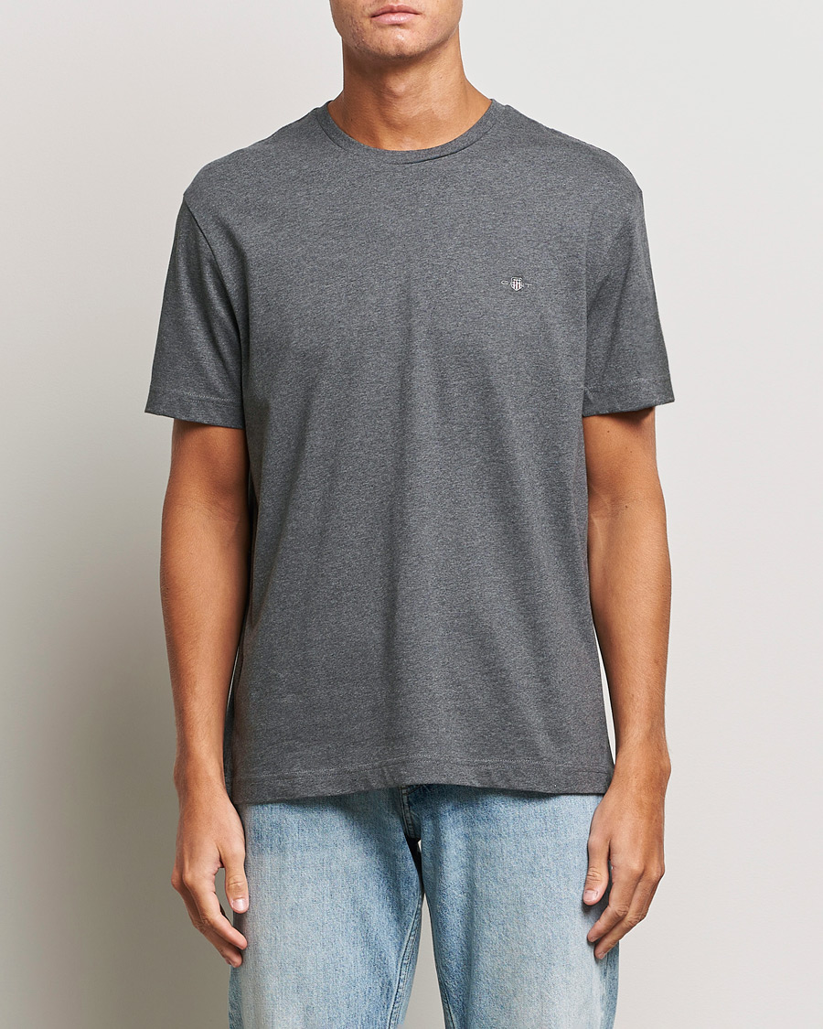 Heren | T-shirts | GANT | The Original T-shirt Antracite Melange