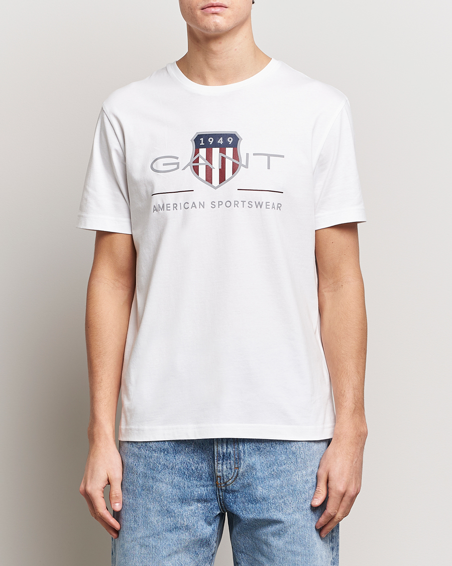 Heren | Preppy Authentic | GANT | Archive Shield Logo T-Shirt White