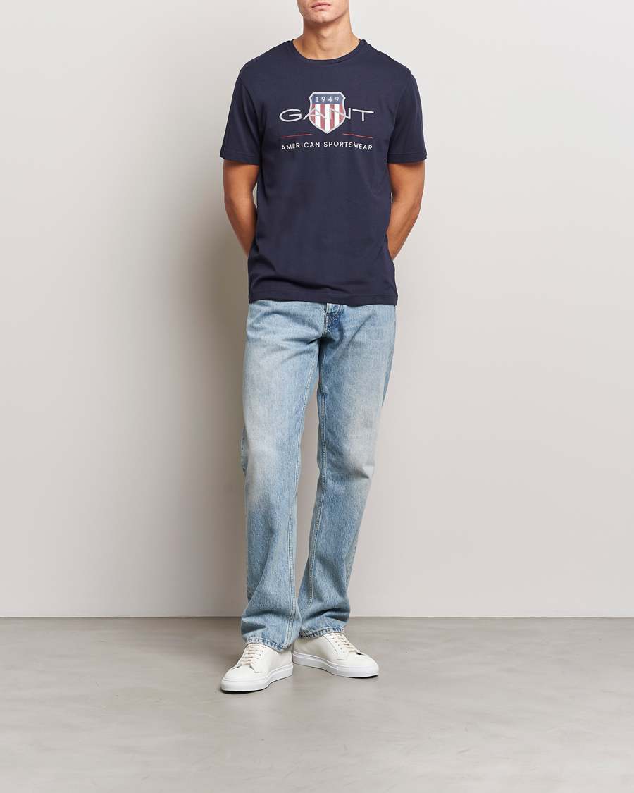 Heren | T-shirts | GANT | Archive Shield Logo T-Shirt Evening Blue