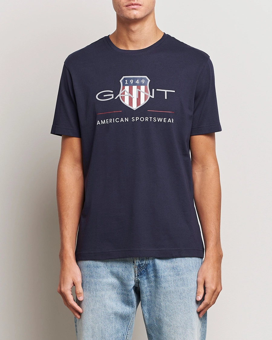 Heren | T-shirts | GANT | Archive Shield Logo T-Shirt Evening Blue