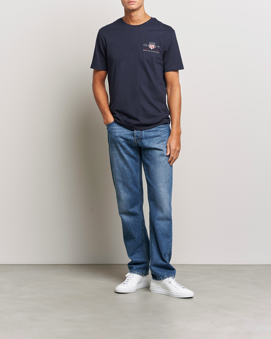 Heren | T-shirts | GANT | Archive Shield Small Logo T-Shirt Evening Blue