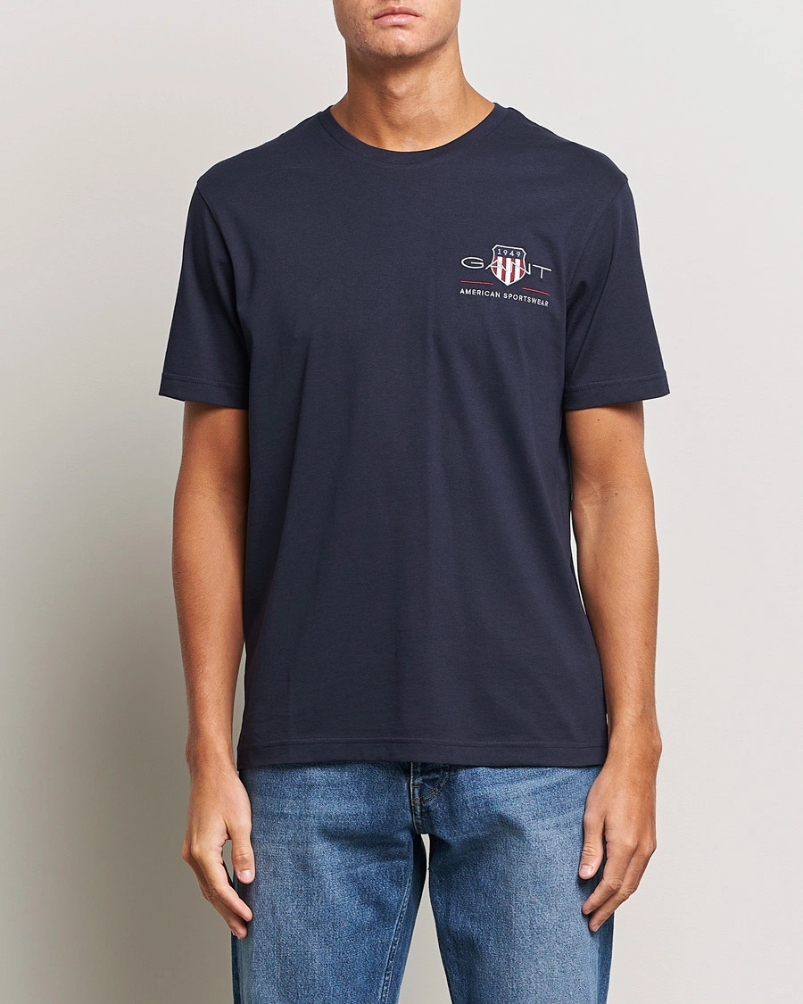 Heren | T-shirts | GANT | Archive Shield Small Logo T-Shirt Evening Blue