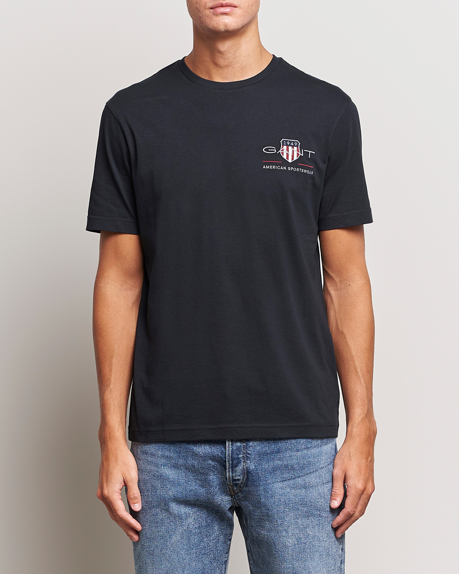 Heren | Zwarte T-shirts | GANT | Archive Shield Small Logo T-Shirt Black