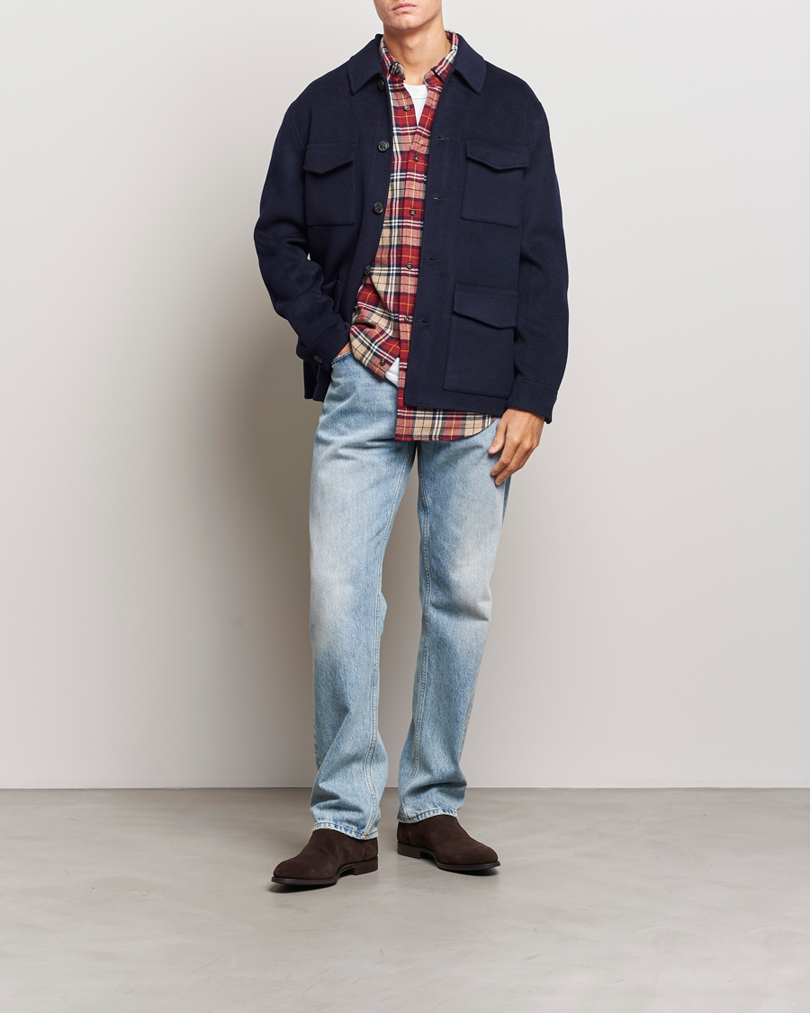 Heren | Jassen | GANT | Wool Pocket Shirt Jacket Evening Blue
