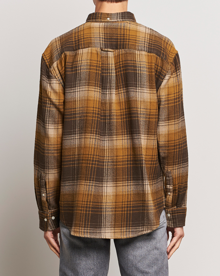 Heren | Overhemden | GANT | Relaxed Fit Heavy Flannel Checked Shirt Woody Brown