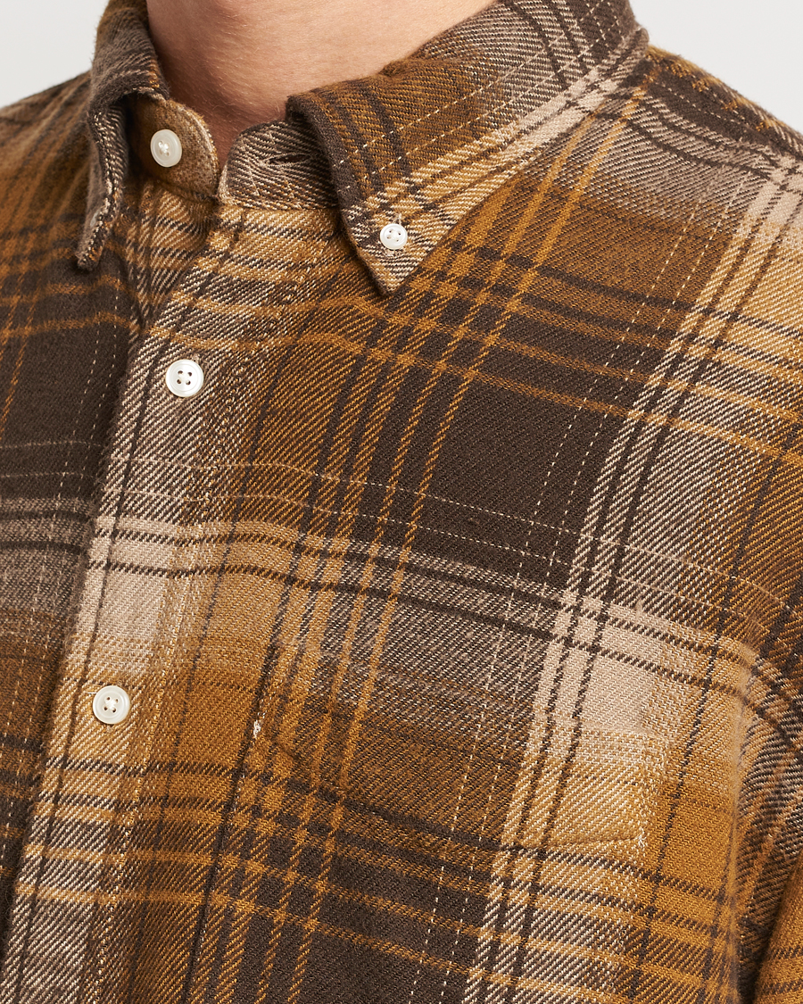 Heren | Overhemden | GANT | Relaxed Fit Heavy Flannel Checked Shirt Woody Brown