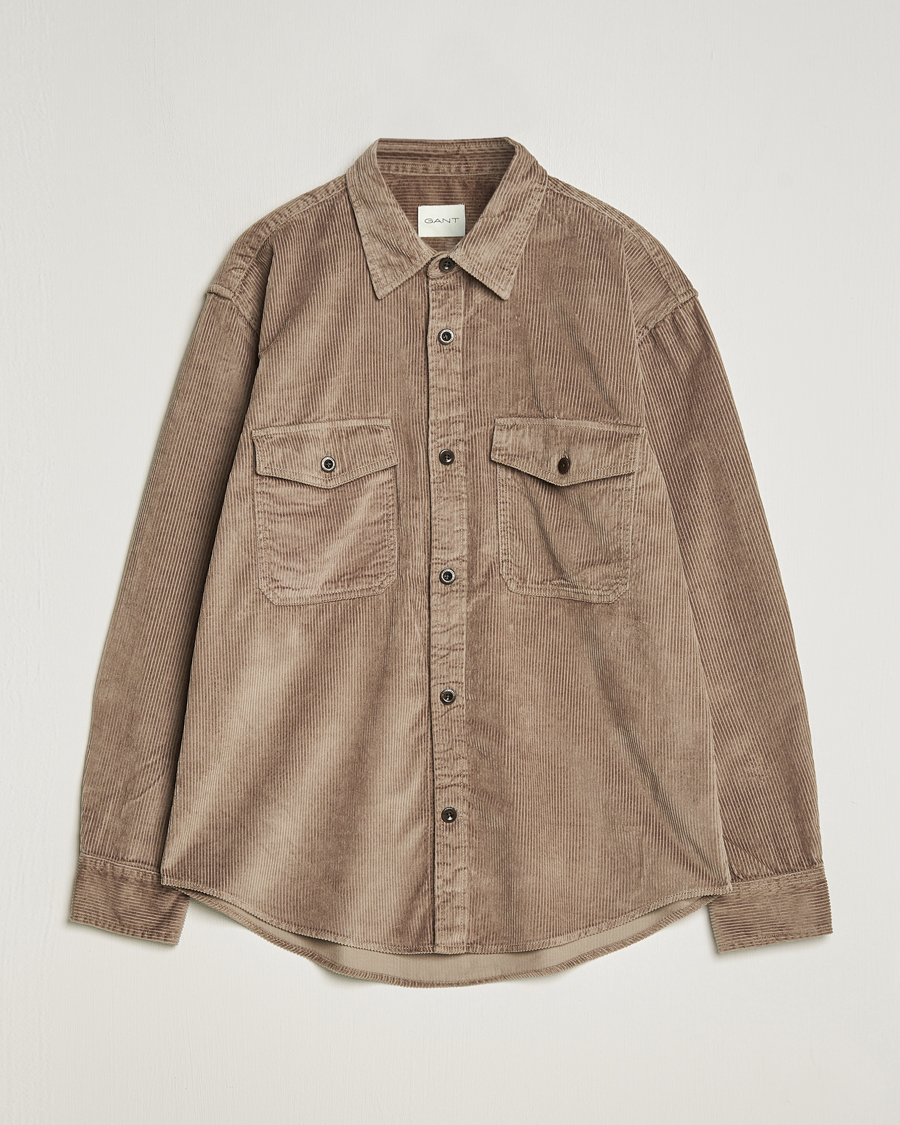 Heren | Overhemden | GANT | Relaxed Fit Corduroy Overshirt Desert Brown