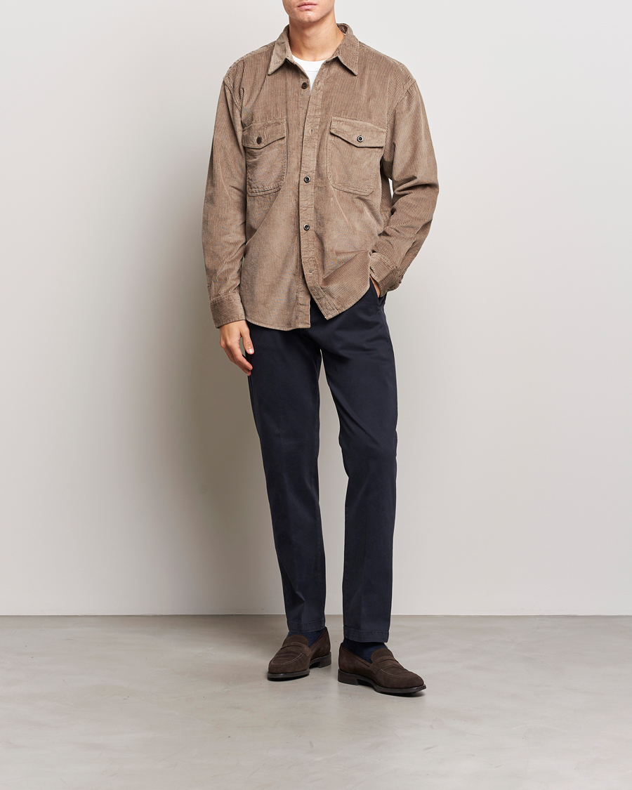Heren | Overhemden | GANT | Relaxed Fit Corduroy Overshirt Desert Brown