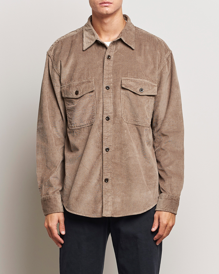 Heren | Overhemden | GANT | Relaxed Fit Corduroy Overshirt Desert Brown