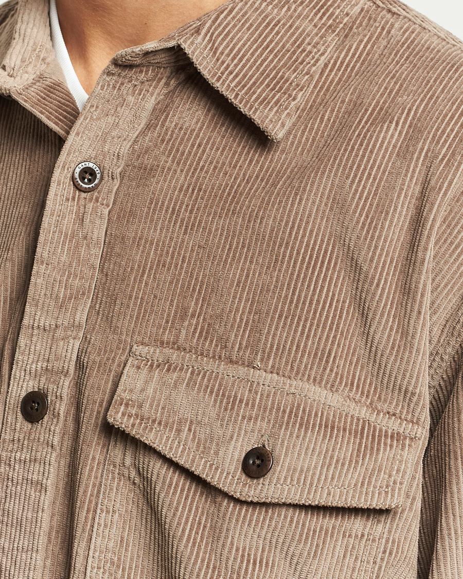Heren | Overhemden | GANT | Relaxed Fit Corduroy Overshirt Desert Brown