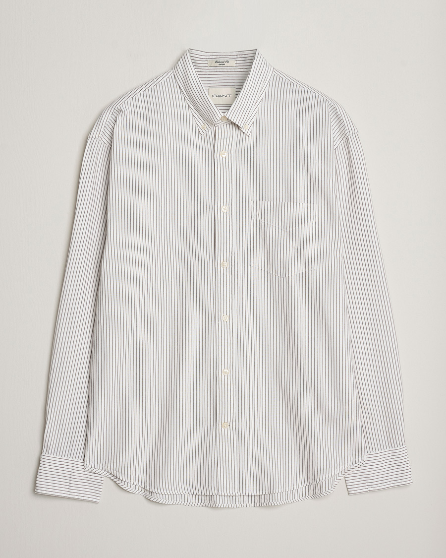 Heren | Overhemden | GANT | Regular Fit Archive Oxford Striped Shirt Eggshell