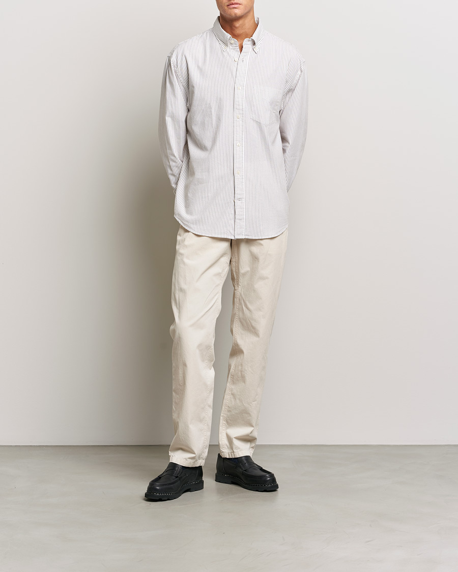 Heren | Overhemden | GANT | Regular Fit Archive Oxford Striped Shirt Eggshell