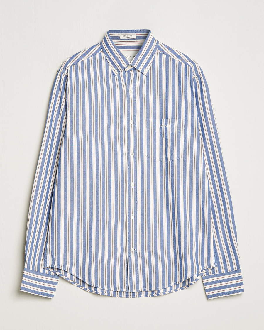 Heren | Overhemden | GANT | Regular Fit Archive Oxford Striped Shirt College Blue