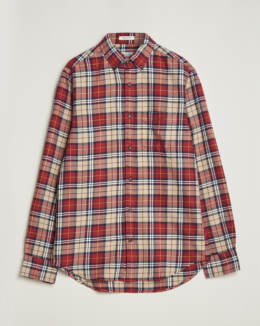 Heren | Overhemden | Gant | Regular Fit Flannel Checked Shirt Plumped Red