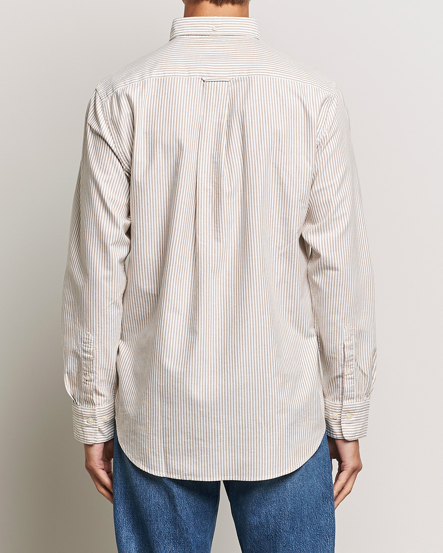 Heren | Overhemden | GANT | Regular Fit Striped Oxford Shirt Woody Brown
