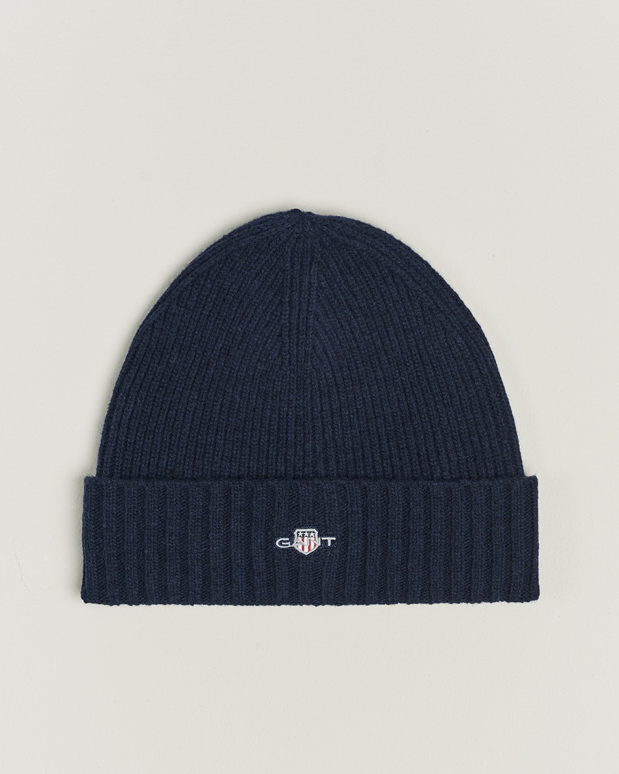 Heren | Mutsen | GANT | Wool Lined Beanie Marine