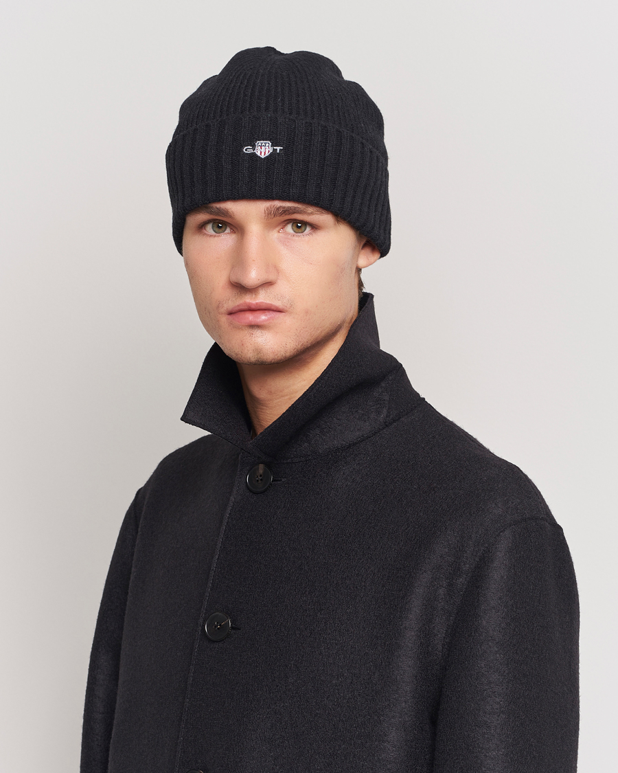 Heren | Mutsen | GANT | Wool Lined Beanie Black