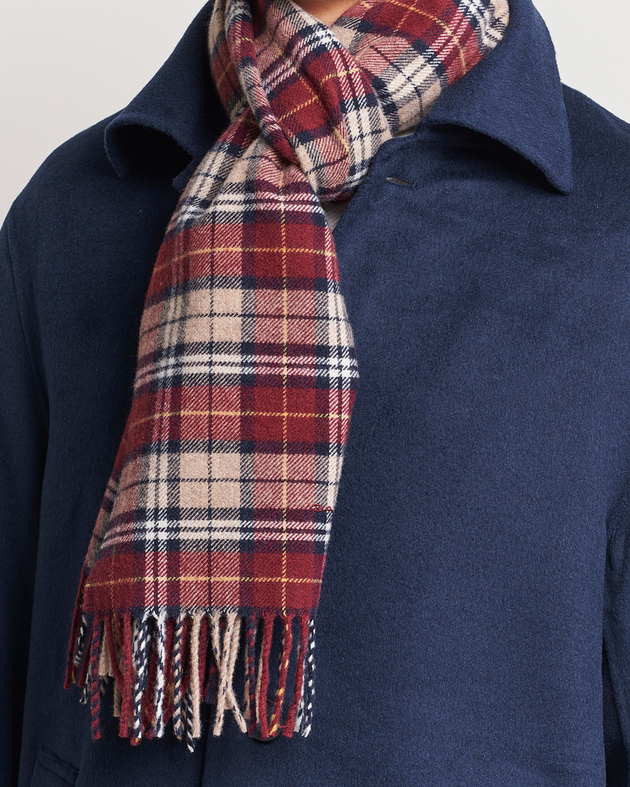 Heren |  | GANT | Wool Multi Checked Scarf Plumped Red