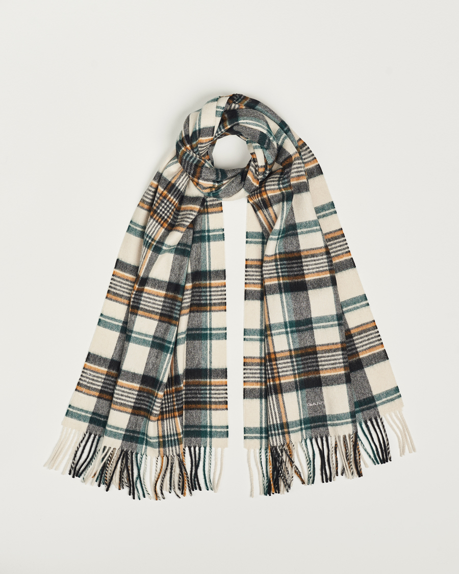 Heren | GANT Wool Multi Checked Scarf Putty Multi | GANT | Wool Multi Checked Scarf Putty Multi