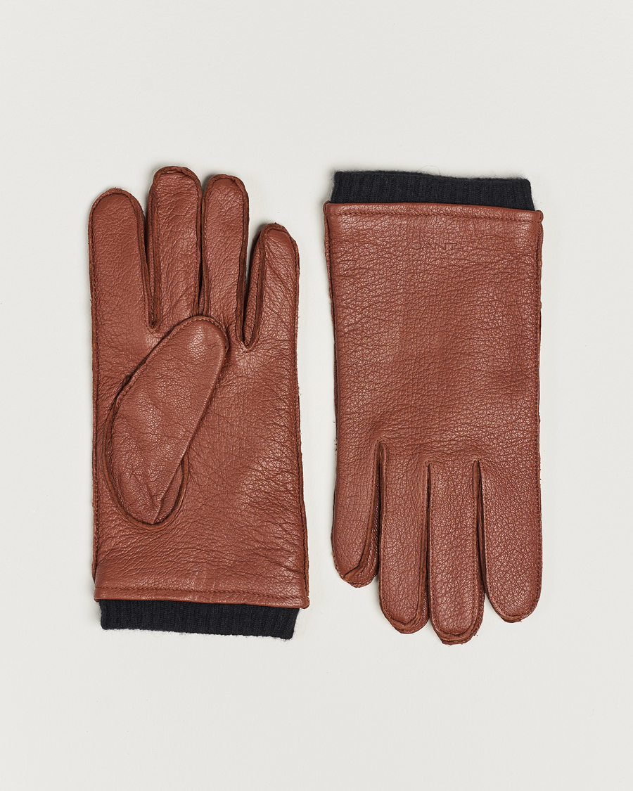 Heren | GANT Wool Lined Leather Gloves Clay Brown | GANT | Wool Lined Leather Gloves Clay Brown